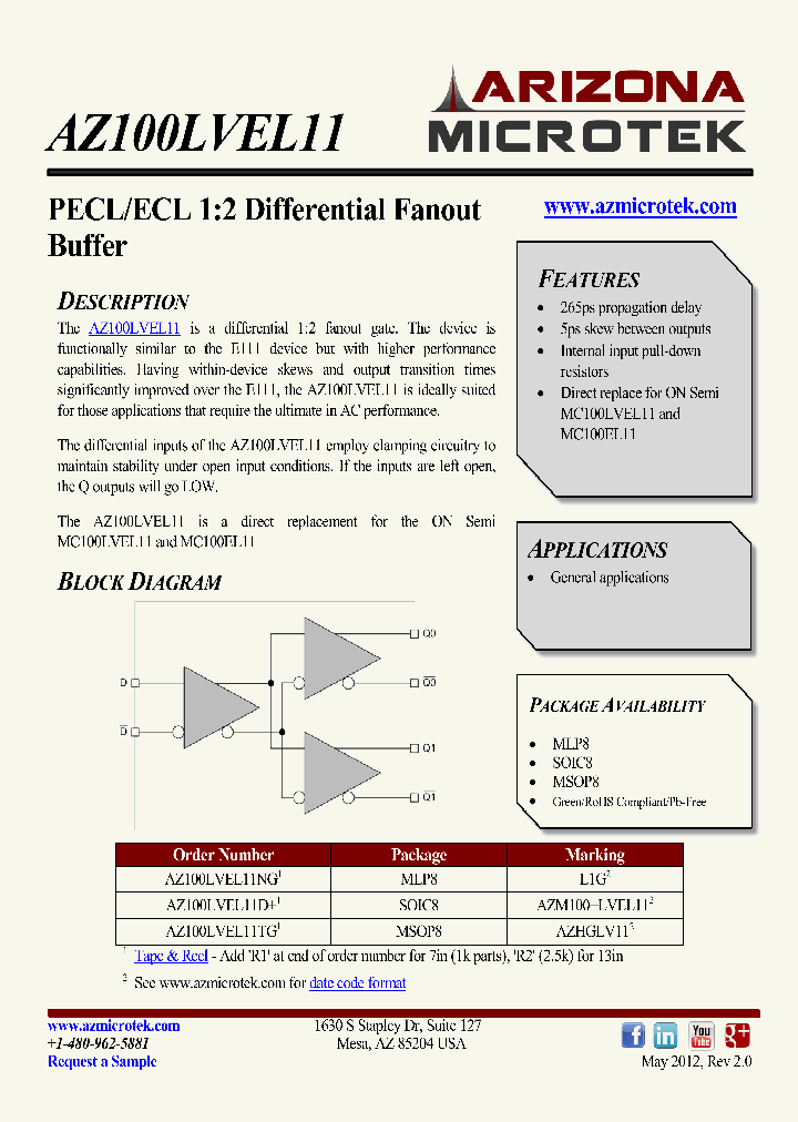 AZ100LVEL11_5016150.PDF Datasheet