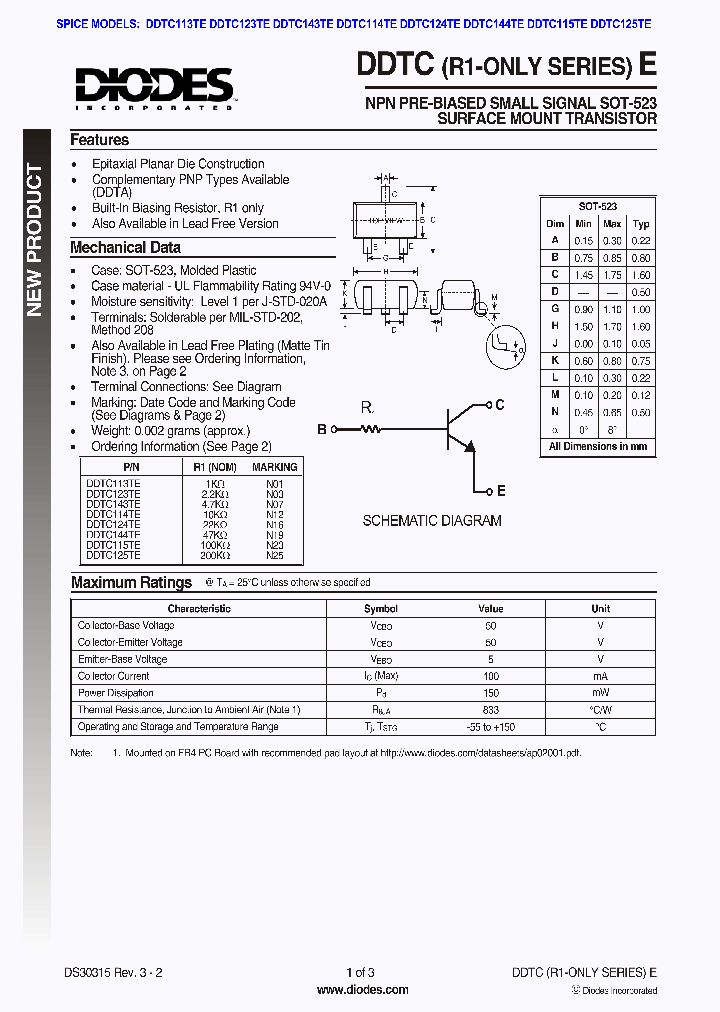 DDTC143TE_5017230.PDF Datasheet