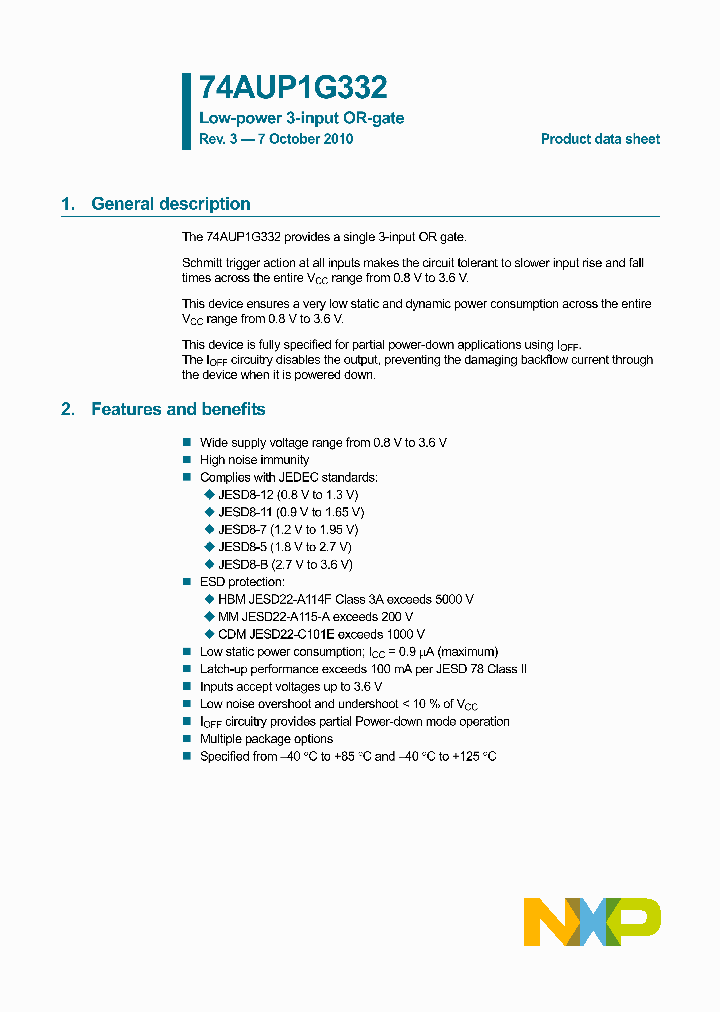 74AUP1G332GS_5018522.PDF Datasheet