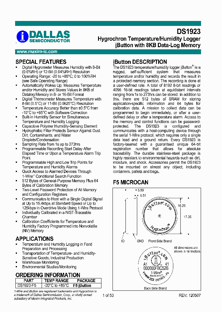 DS1923-F5_5018651.PDF Datasheet