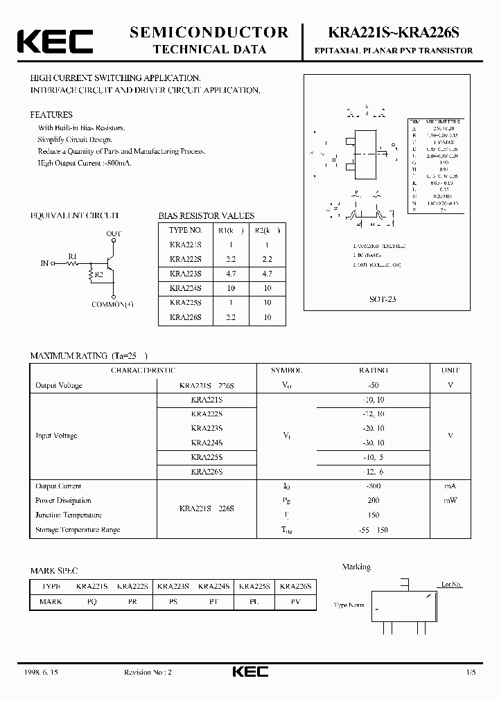 KRA224S_5015276.PDF Datasheet