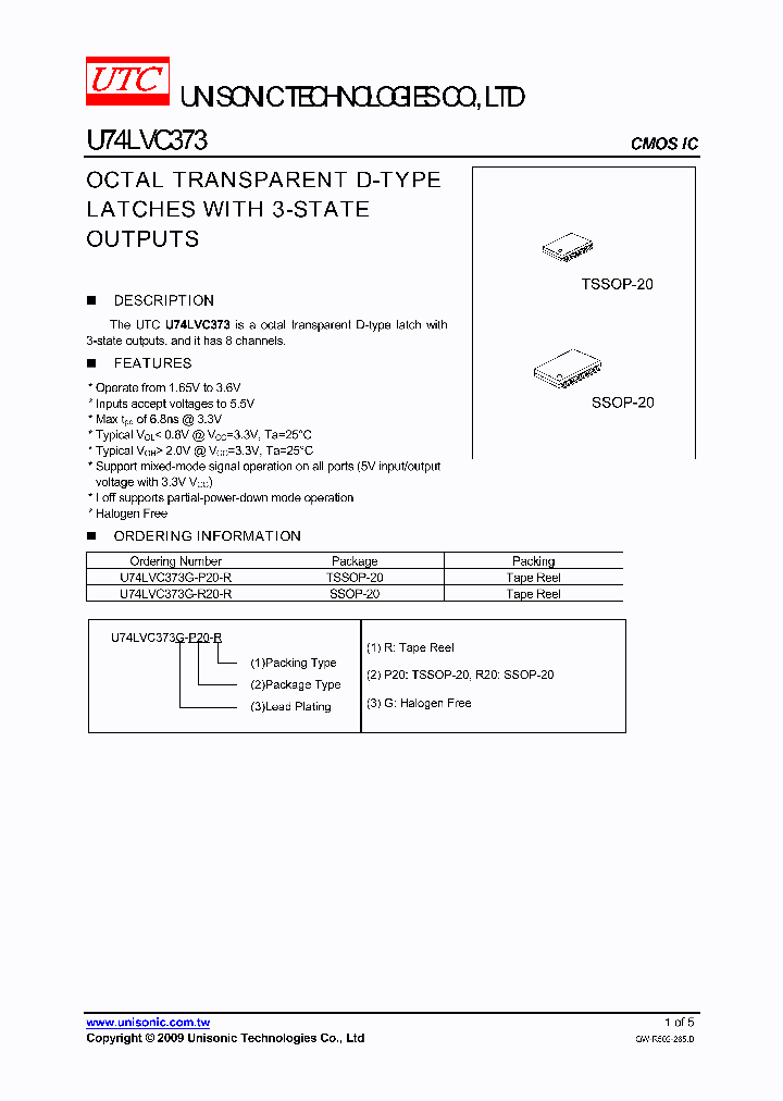U74LVC373G-P20-R_5025188.PDF Datasheet