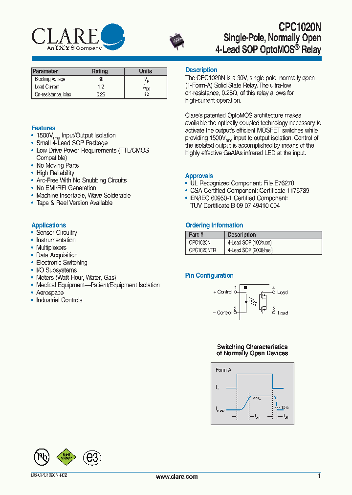 CPC1020NTR_5025211.PDF Datasheet