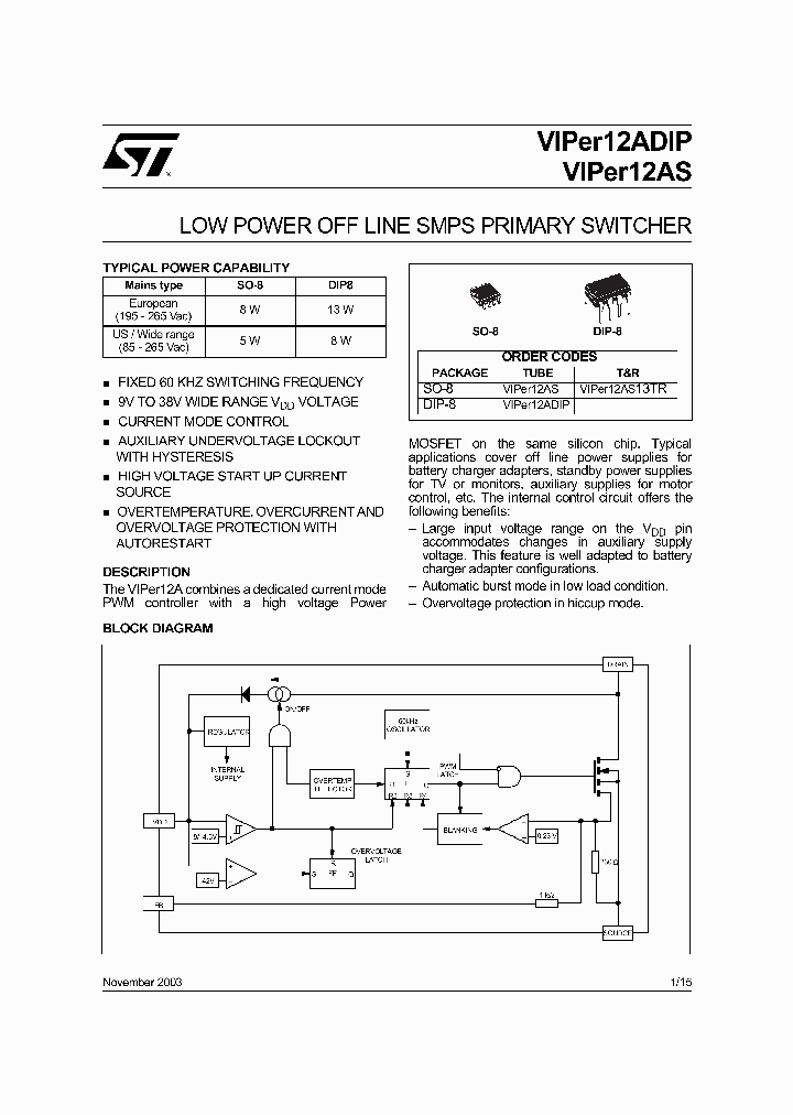 VIPER12AS13TR_5030996.PDF Datasheet