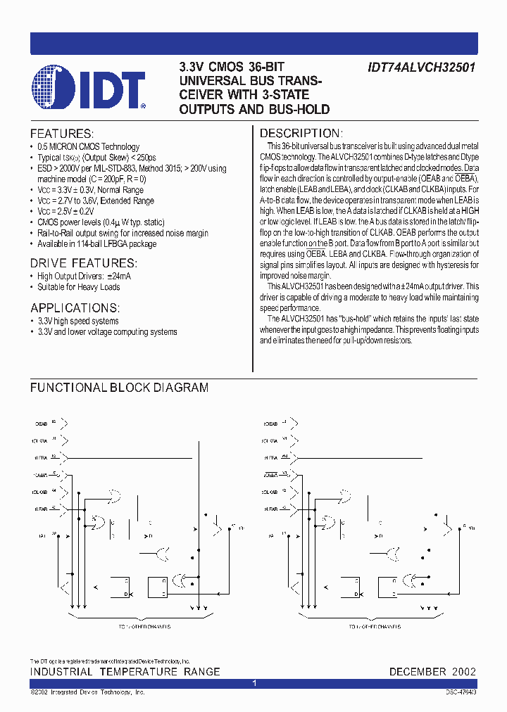 IDT74ALVCH32501BF_5031850.PDF Datasheet