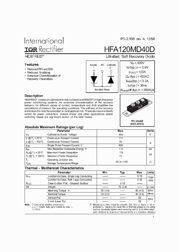 HFA120MD40D_5036342.PDF Datasheet