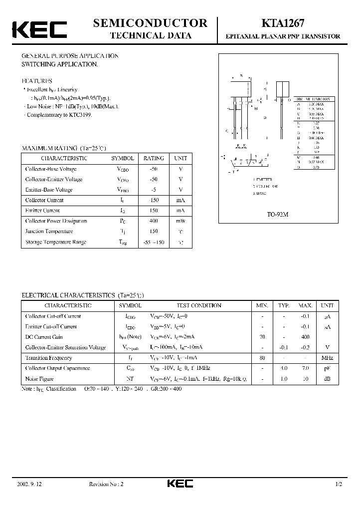 KTA1267_5040807.PDF Datasheet