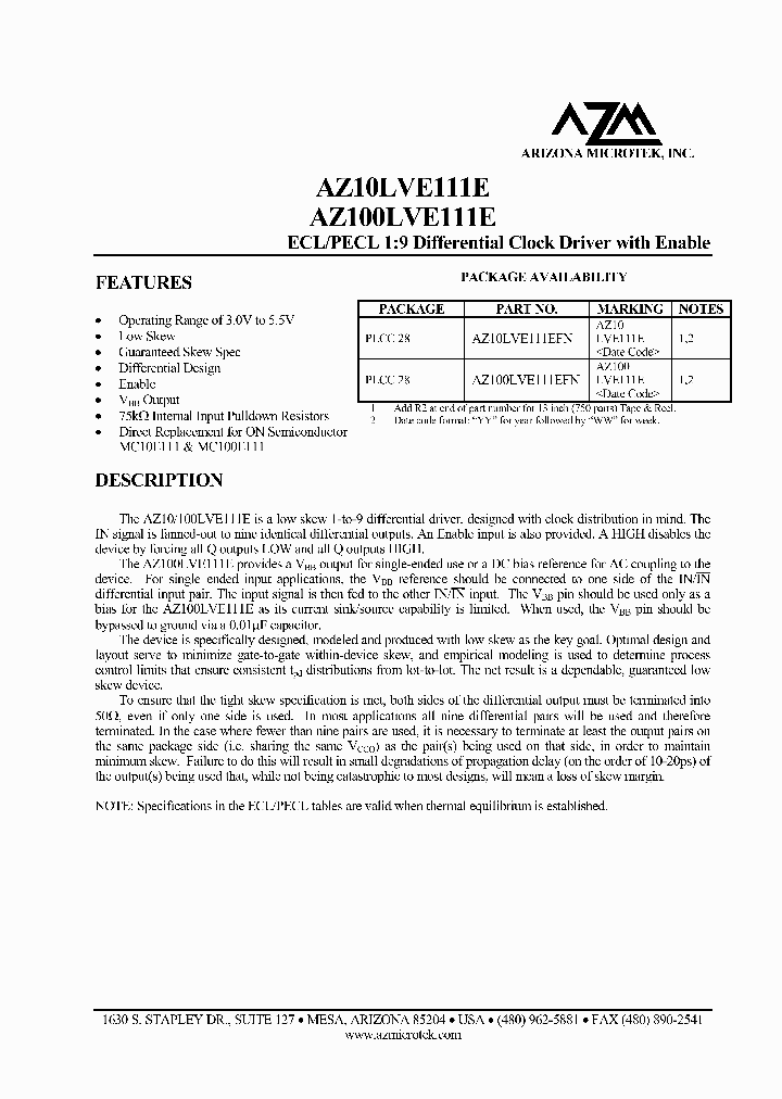 AZ100LVE111E_5043238.PDF Datasheet