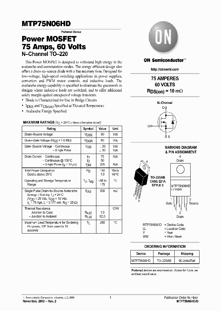 MTP75N06HD-D_5044500.PDF Datasheet