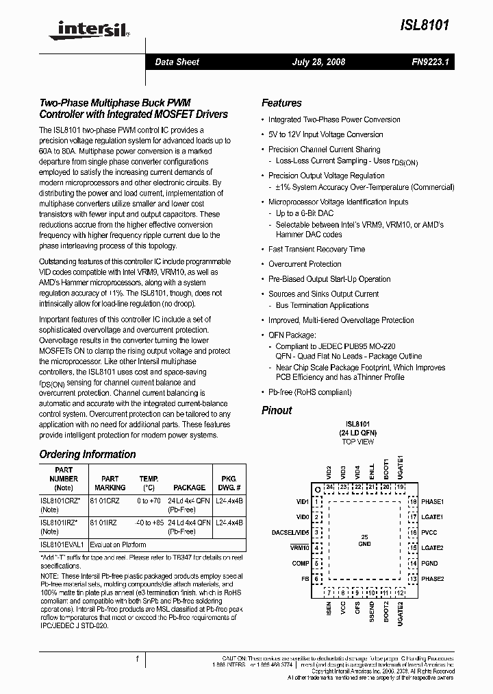 ISL8101CRZ_5048938.PDF Datasheet