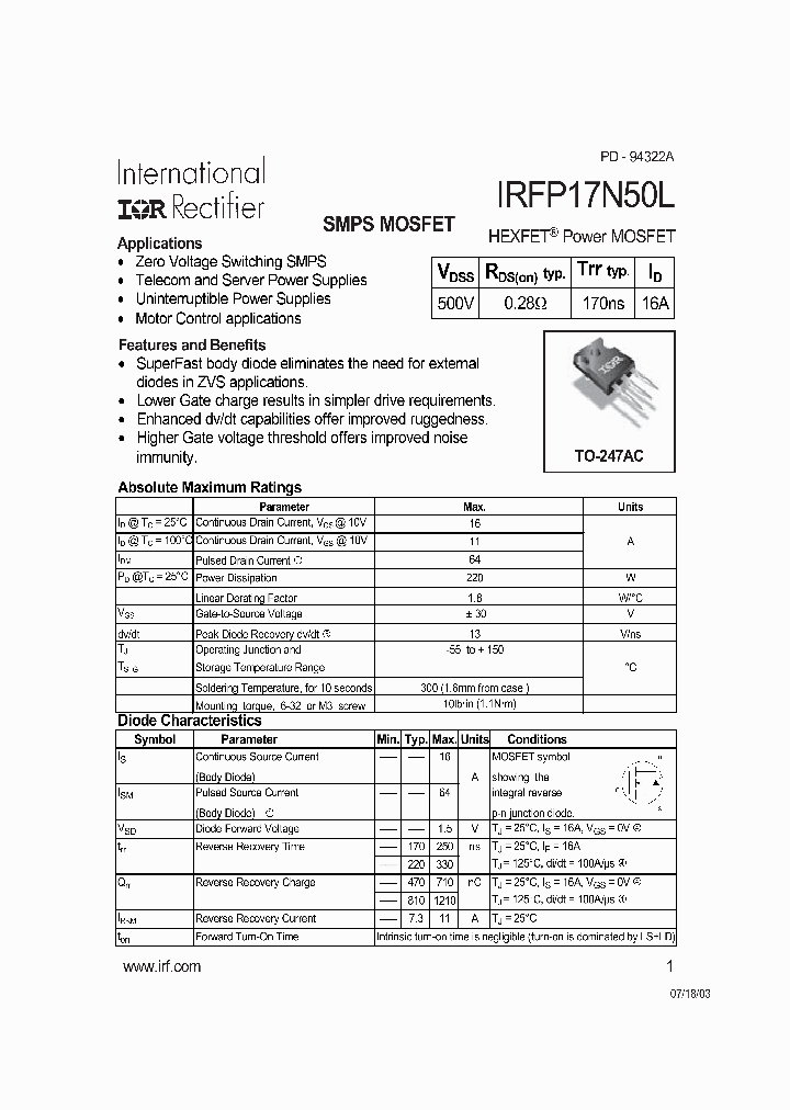 IRFP17N50L_5051171.PDF Datasheet