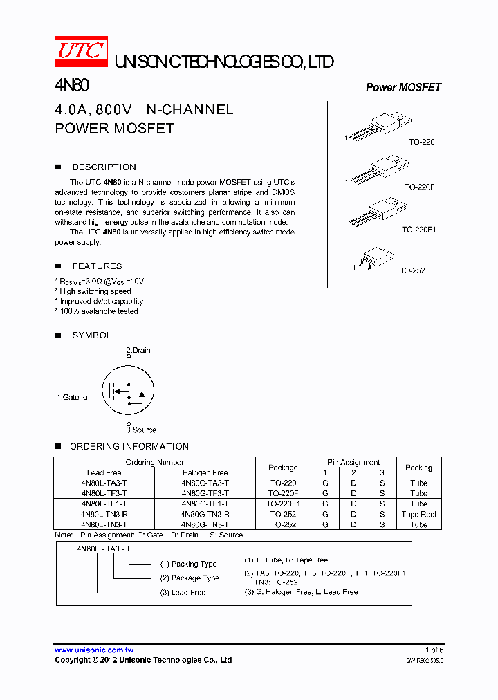 4N80G-TA3-T_5056582.PDF Datasheet