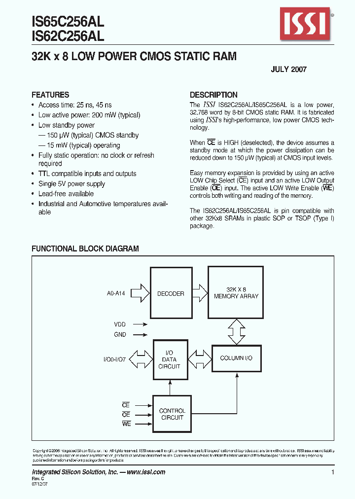 IS62C256AL-45ULI_5059756.PDF Datasheet