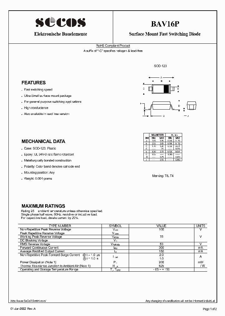 BAV16P_5062274.PDF Datasheet