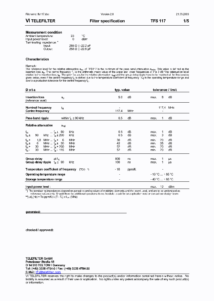 TFS117_5063765.PDF Datasheet