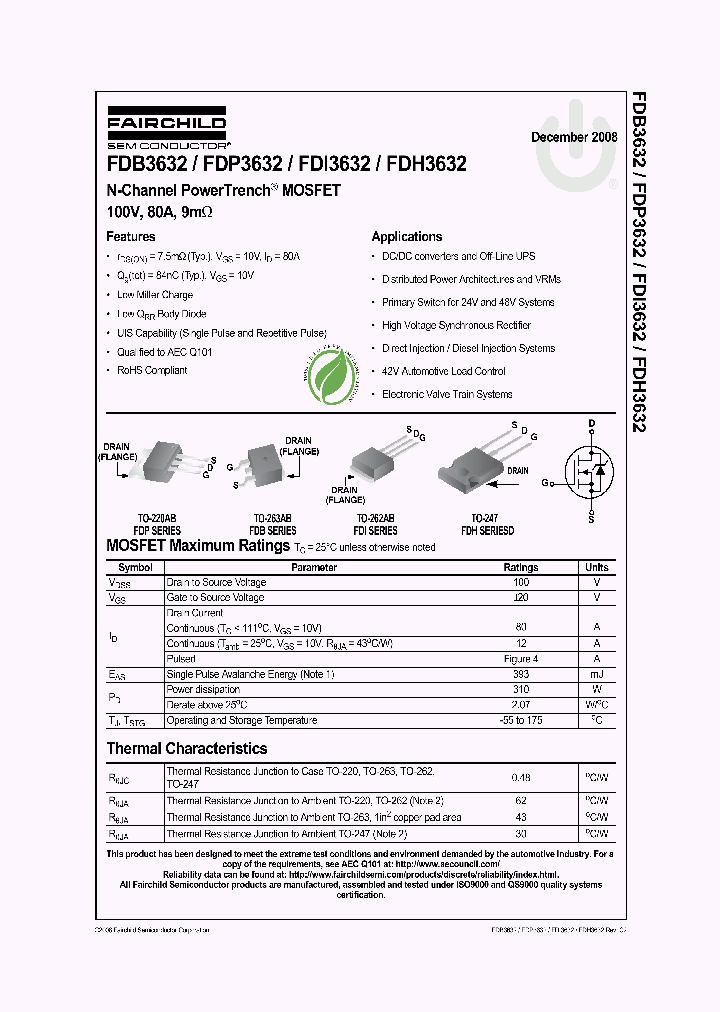 FDB3632NL_5067668.PDF Datasheet