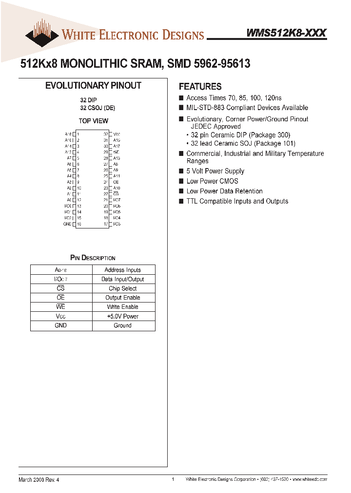 WMS512K8-XCX_5072908.PDF Datasheet