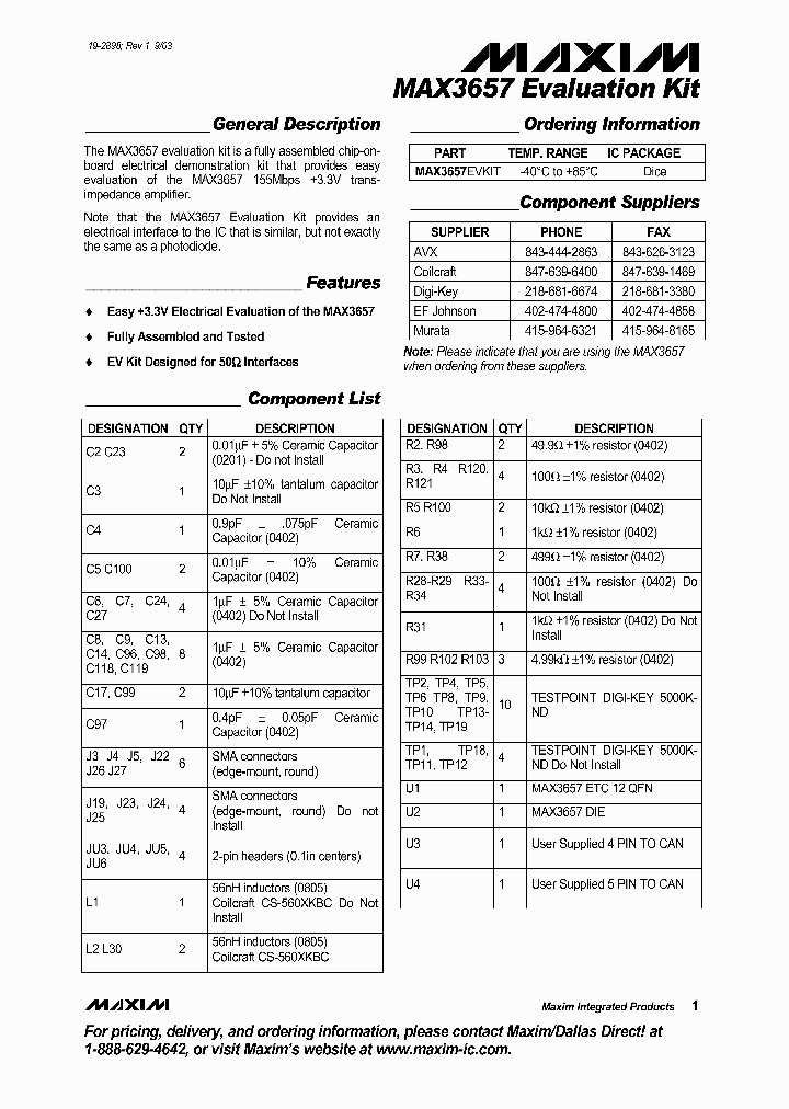 MAX3657EVKIT_5074766.PDF Datasheet