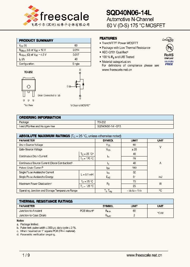 SQD40N06-14L_5077364.PDF Datasheet