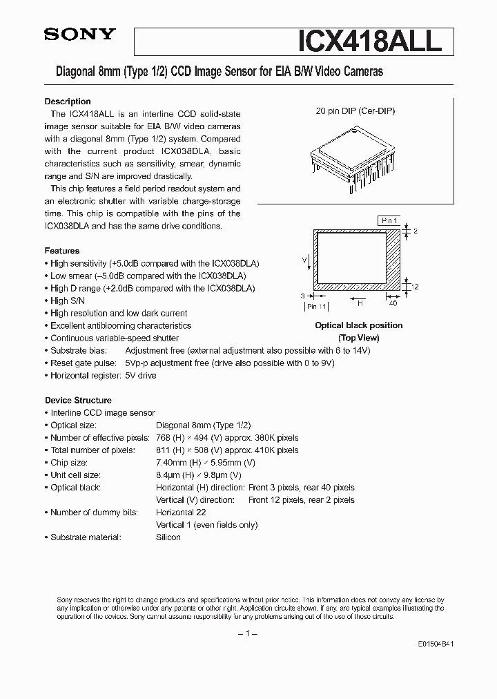 ICX418ALL_5081473.PDF Datasheet