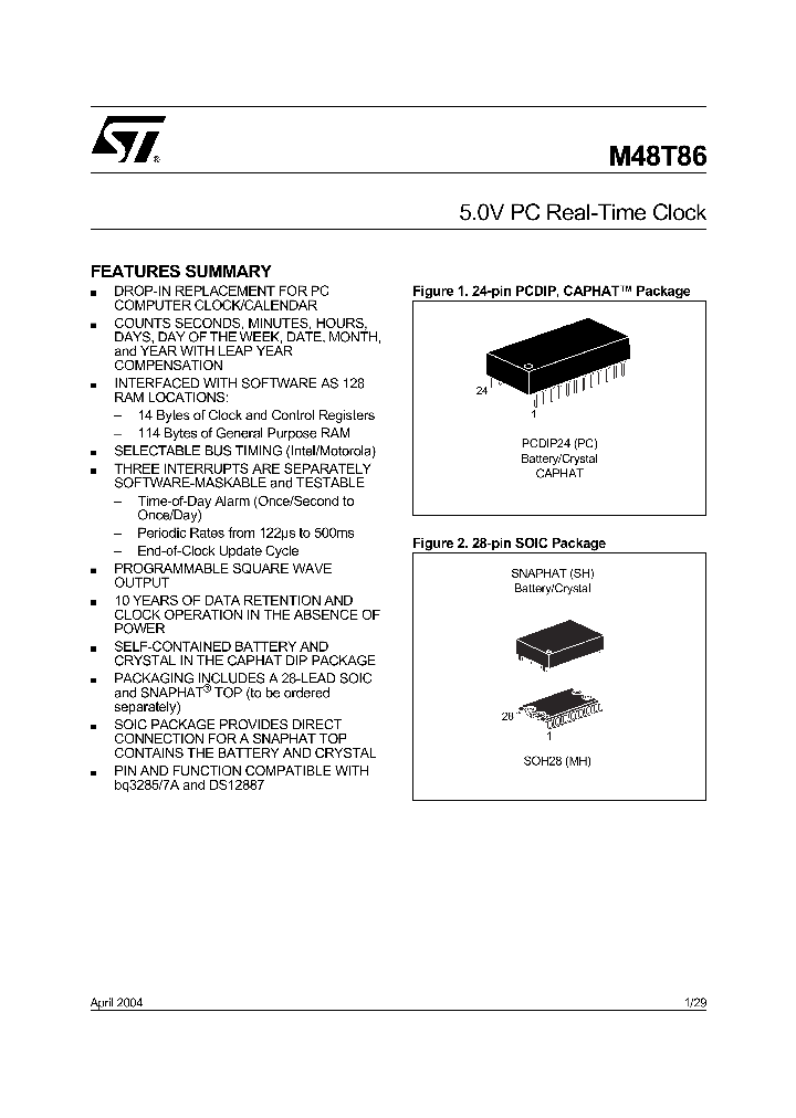 M48T86MH1F_5082216.PDF Datasheet