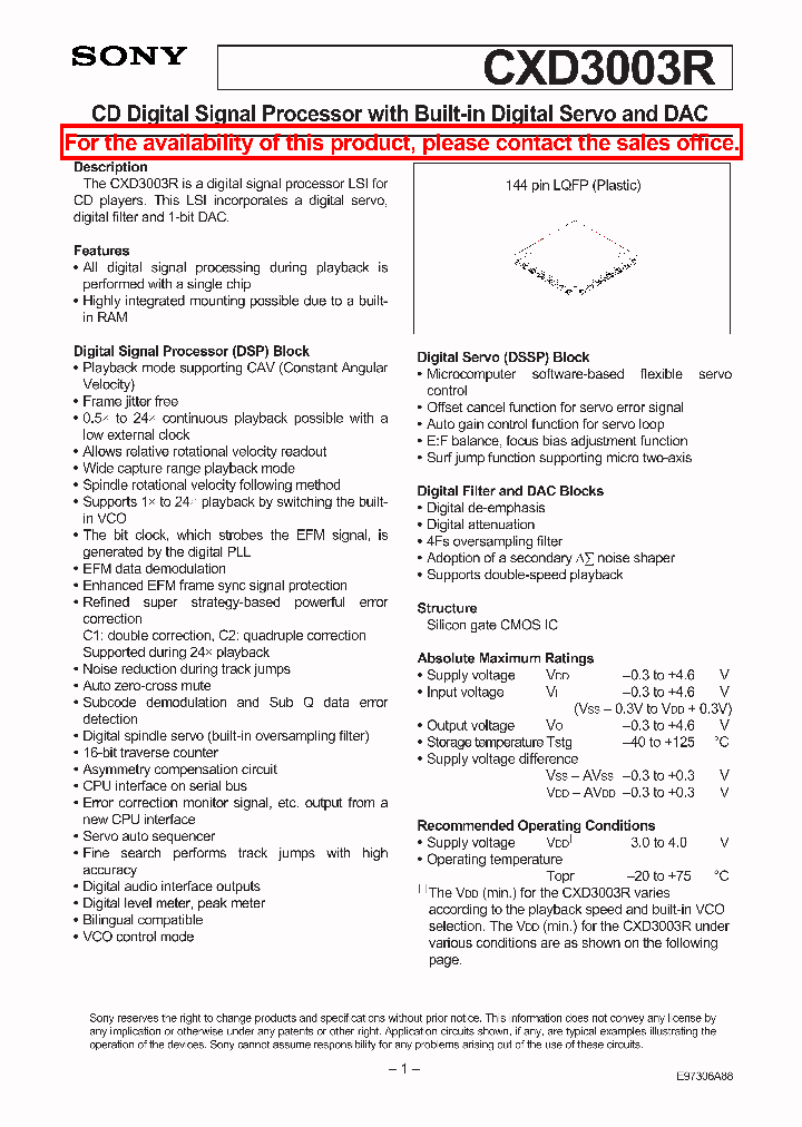CXD3003R_5082747.PDF Datasheet