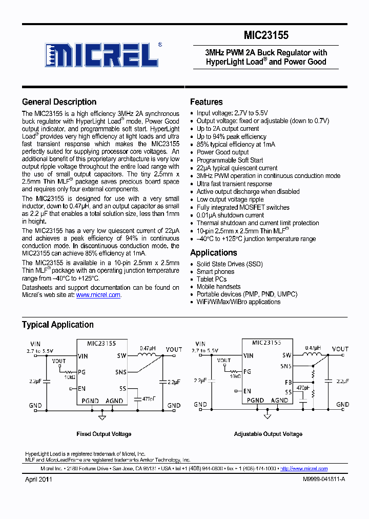 MIC23155-GYMT_5085614.PDF Datasheet