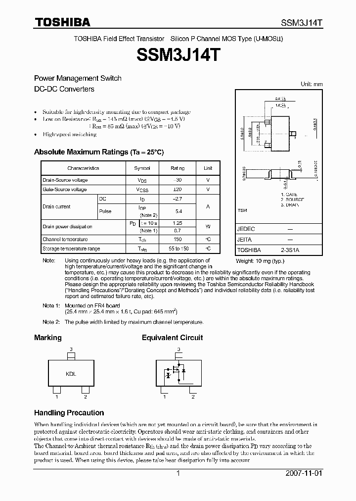 SSM3J14T07_5098229.PDF Datasheet