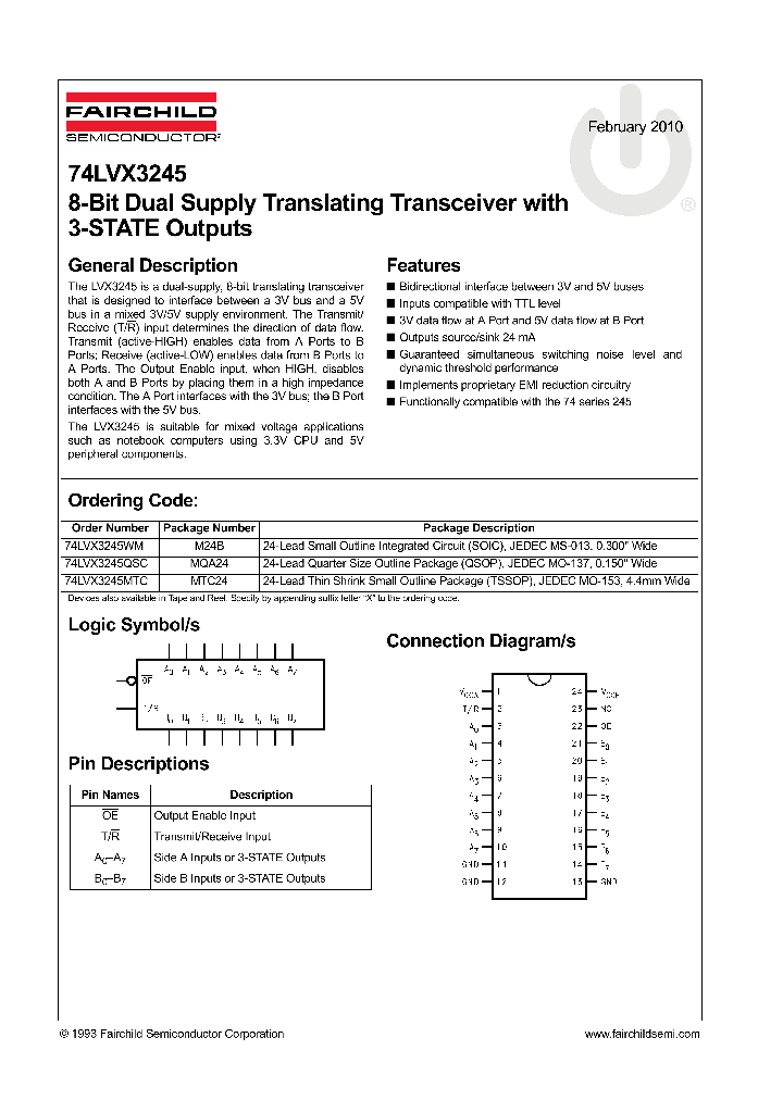 74LVX3245WM10_5110882.PDF Datasheet