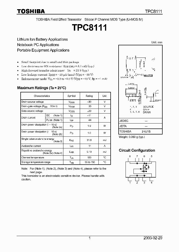 TPC8111_5111505.PDF Datasheet