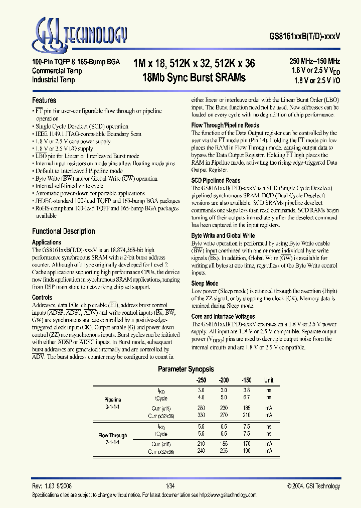 GS816118BD-200IV_5116086.PDF Datasheet