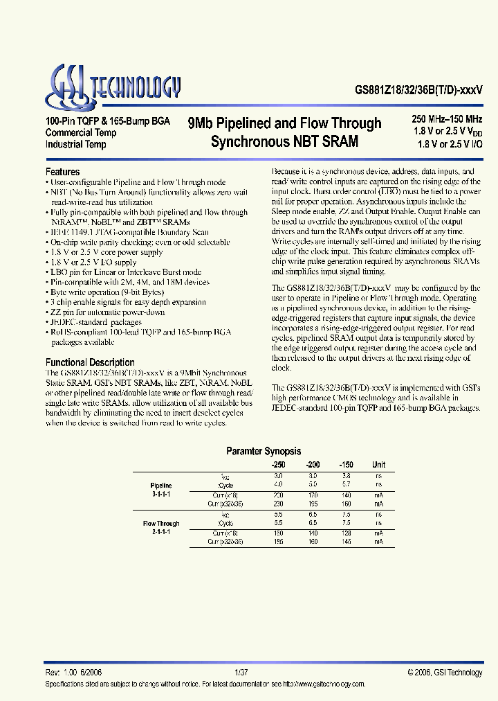 GS881Z32BD-200IV_5116098.PDF Datasheet