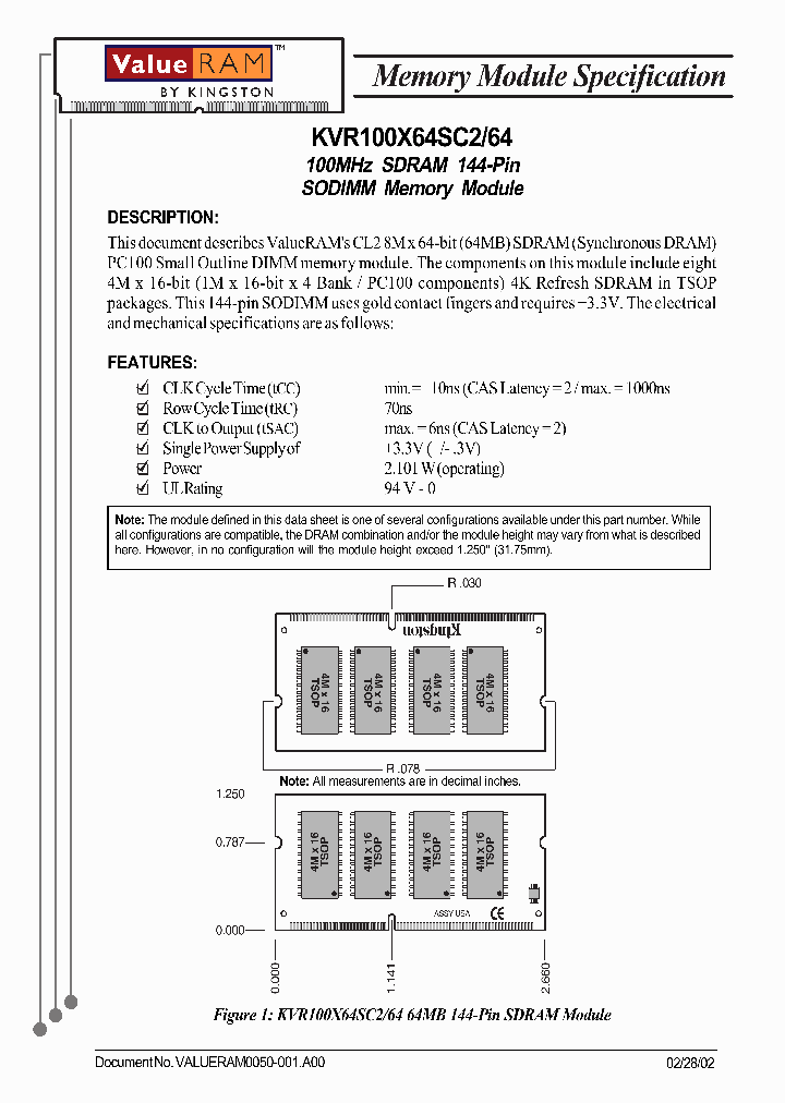KVR100X64SC264_5116843.PDF Datasheet
