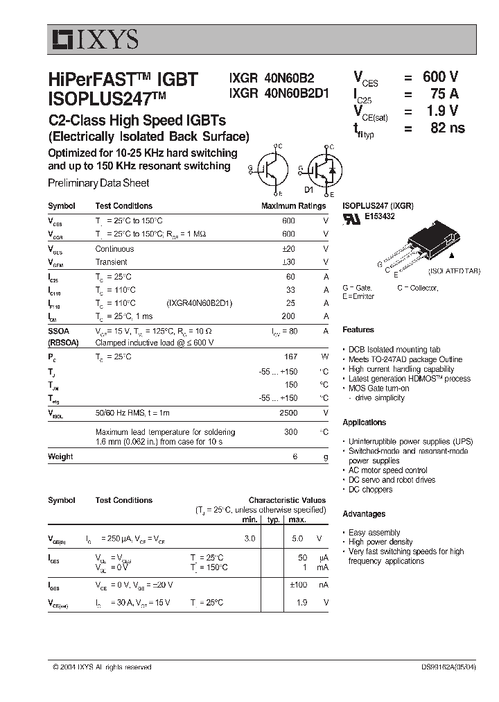 IXGR40N60B2_5118733.PDF Datasheet
