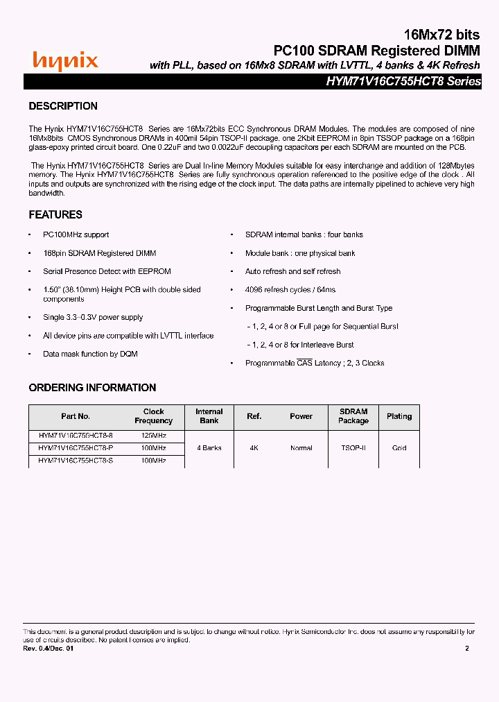 HYM71V16C755HCT8_5122604.PDF Datasheet