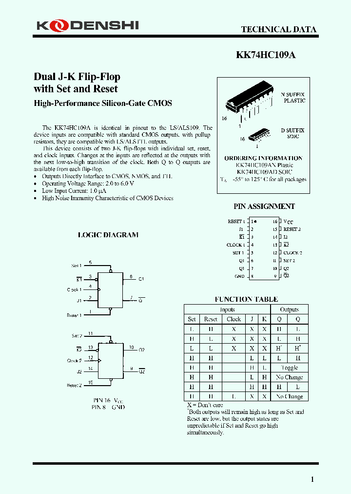KK74HC109A_5123600.PDF Datasheet