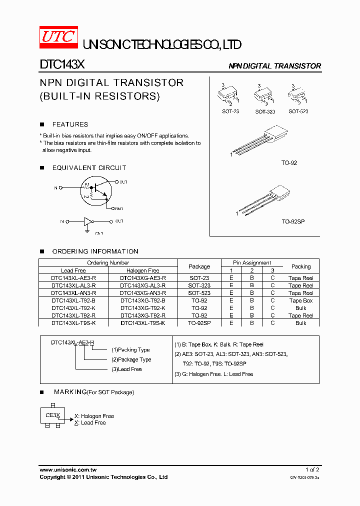 DTC143XL-T92-B_5124955.PDF Datasheet