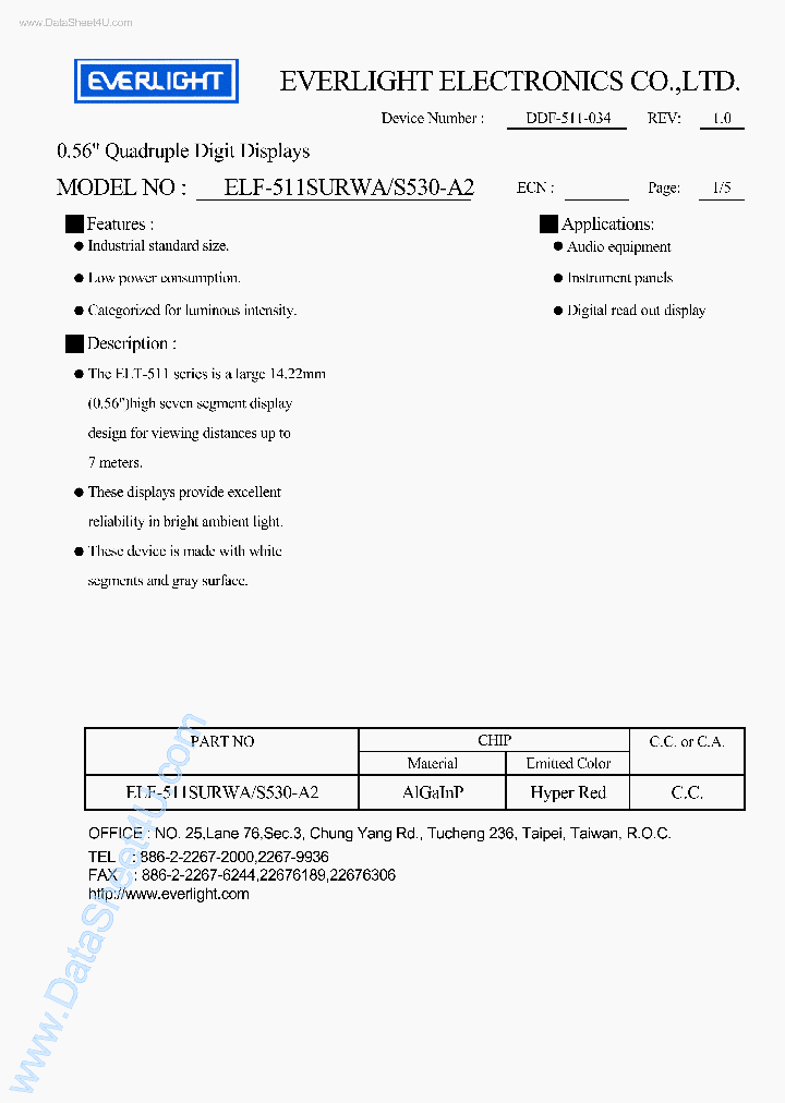 ELF-511SURWAS530-A2_5127518.PDF Datasheet