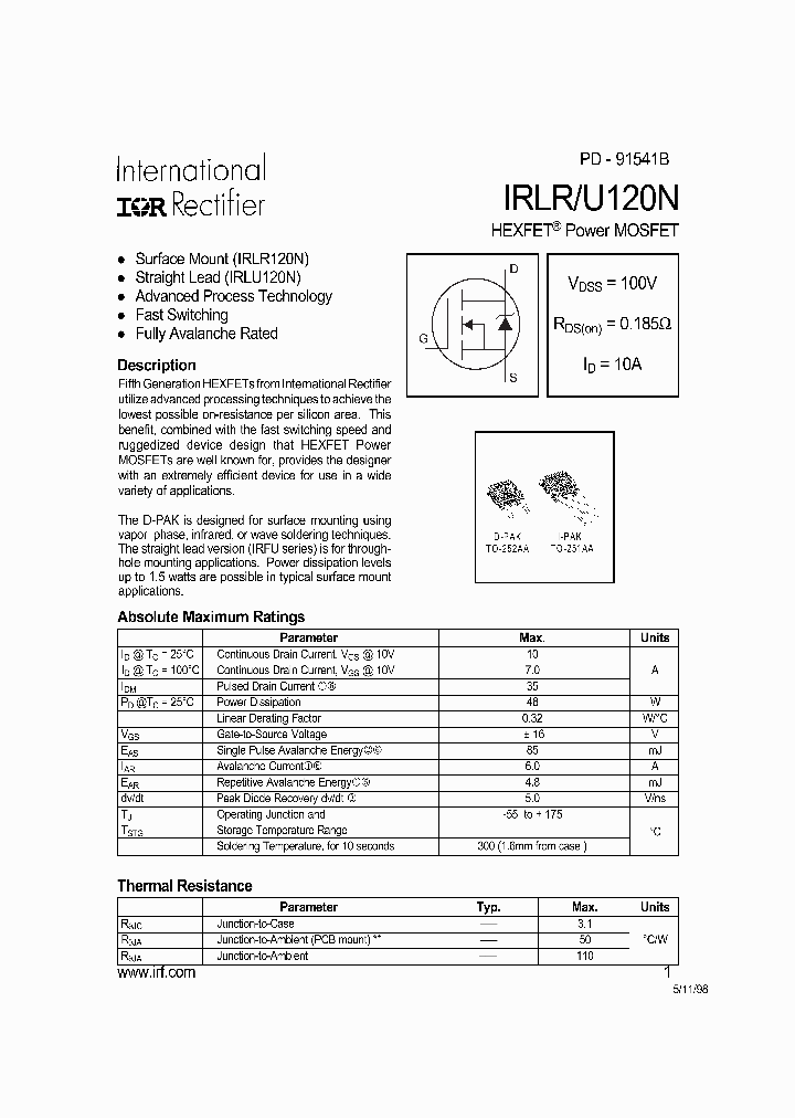 IRLU120N_5130613.PDF Datasheet