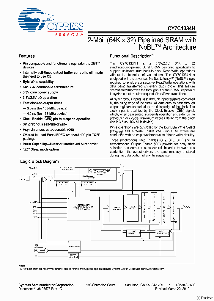 CY7C1334H-166AXC_5132481.PDF Datasheet