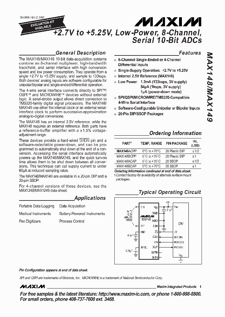 MAX148ACAP_5132684.PDF Datasheet
