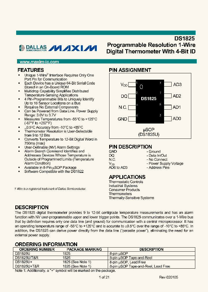 DS1825UTR_5134235.PDF Datasheet
