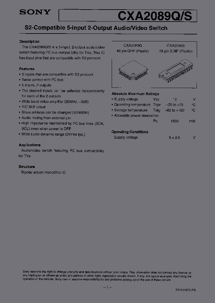CXA2089Q_5138036.PDF Datasheet