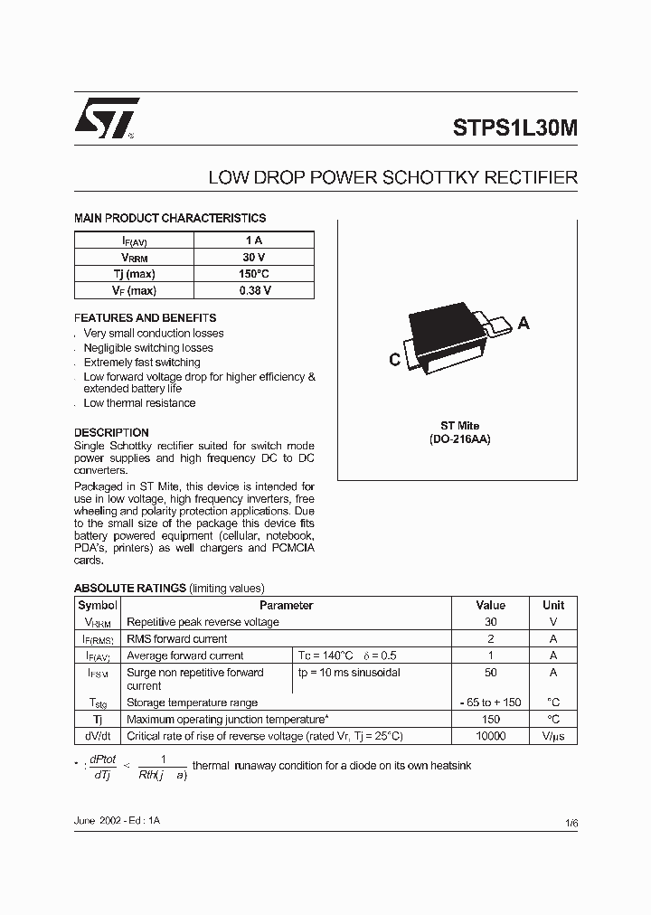 STPS1L30M_5155357.PDF Datasheet