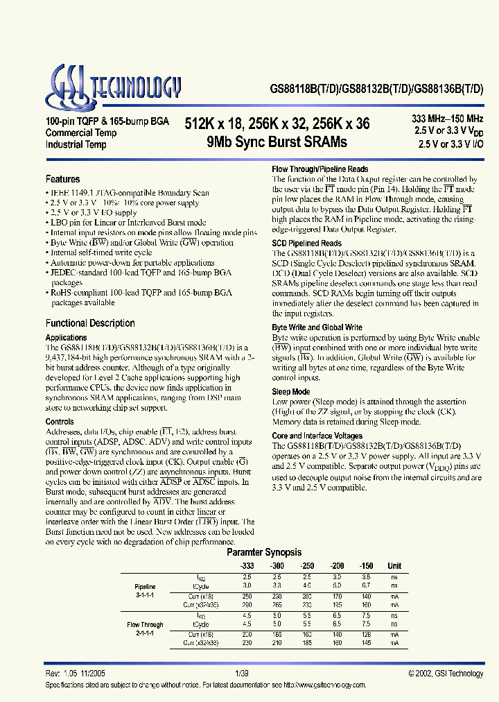 GS88136BGD-300I_5153519.PDF Datasheet
