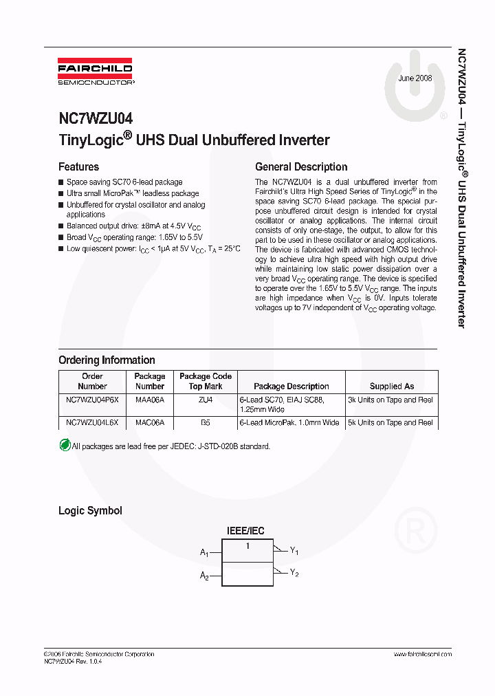 NC7WZU04P6XNL_5157122.PDF Datasheet