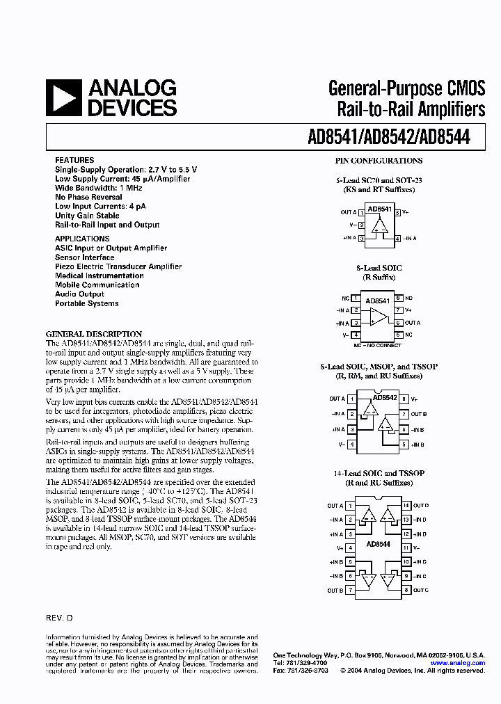 AD8541AKS-REEL7_5162152.PDF Datasheet