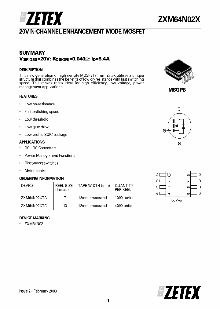 ZXM64N02XTA_5167331.PDF Datasheet