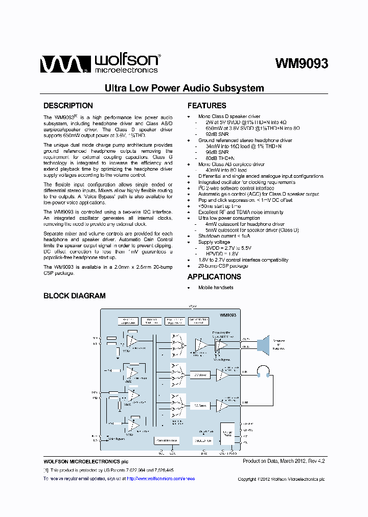 WM9093ECSR_5172303.PDF Datasheet