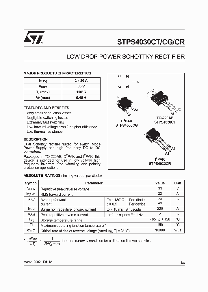 STPS4030CT_5176933.PDF Datasheet